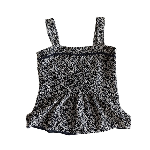Banana Republic Tops - Banana Republic Black & White Lace-Inspired Peplum Tank